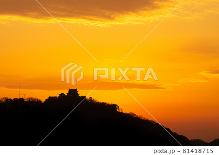 夕日 松山城 松山 松山市の写真素材 - PIXTA