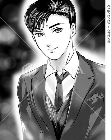 男性 かっこいい タキシード 人物のイラスト素材