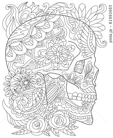 花 白黒 一輪のイラスト素材