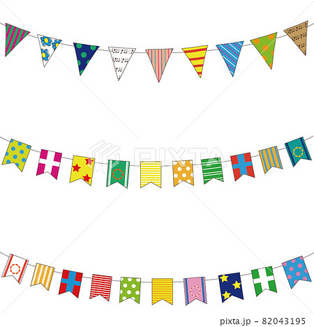 旗 運動会 枠 フレームのイラスト素材