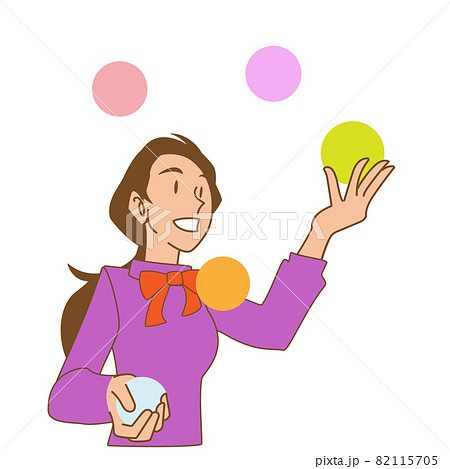 ジャグリング お手玉 女性 日本人の写真素材 ジャグリング お手玉 女性 日本人の写真素材