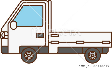 トラック 正面 横 線画のイラスト素材