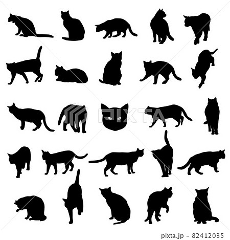 黒猫のイラスト素材集 ピクスタ