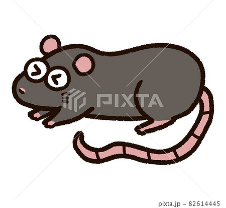 動物 ネズミ 全身 可愛いのイラスト素材