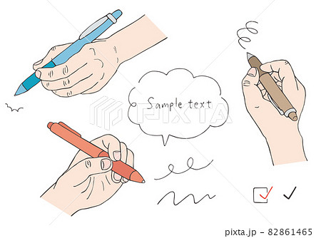 ペンを持つ手のイラスト素材