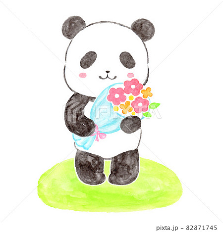パンダ イラスト 手書き かわいいのイラスト素材