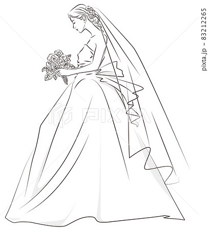 花嫁 女性 綺麗 おしゃれのイラスト素材