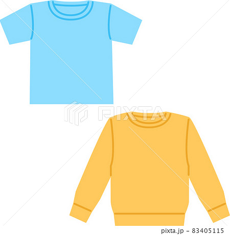 Short-sleeved baseball shirt / T-shirt template - Stock Illustration  [70016355] - PIXTA