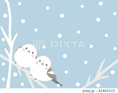 雪 冬 寒い キャラクターのイラスト素材