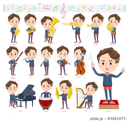 吹奏楽 かわいいのイラスト素材