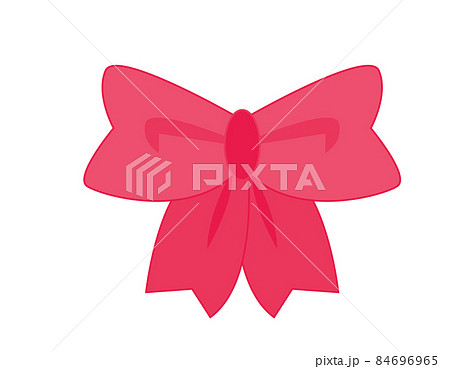 リボン 帯 赤色 蝶々結びのイラスト素材
