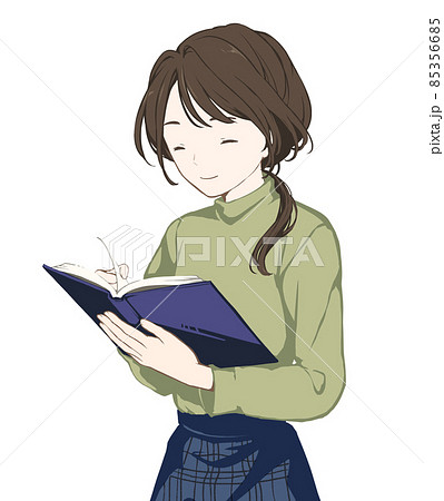 読書 本 女の子 読むのイラスト素材