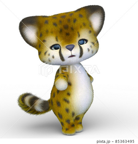 チーター ヒョウ イラスト 可愛いのイラスト素材