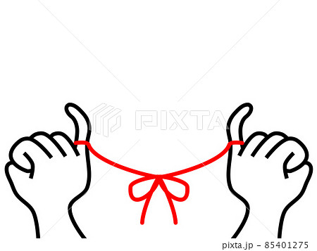 赤い糸のイラスト素材