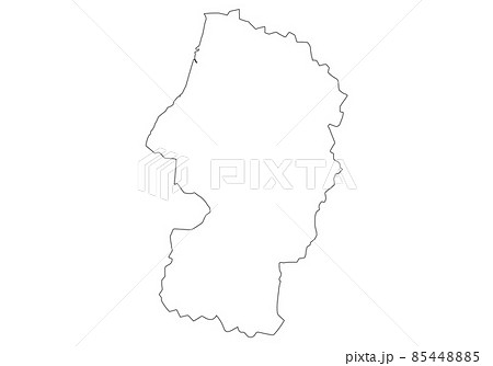 山形 山形県 地図 白地図のイラスト素材