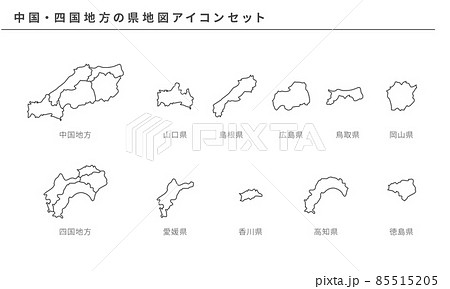 山口県地図のイラスト素材