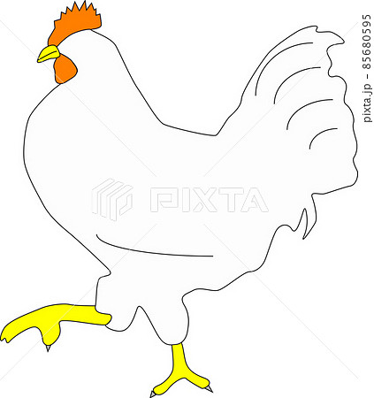 コケコッコー 鶏 朝 ニワトリのイラスト素材
