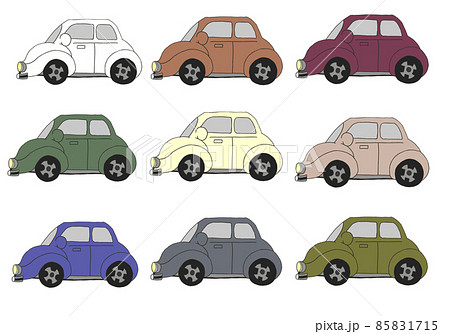 車 イラスト レトロ 自動車のイラスト素材