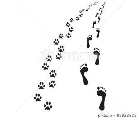 あしあと 足跡 狗 右のイラスト素材