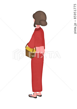 人物 後ろ姿 女性 一人旅のイラスト素材 人物 後ろ姿 女性 一人旅のイラスト素材