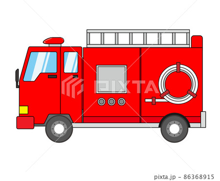 消防車 かわいいのイラスト素材