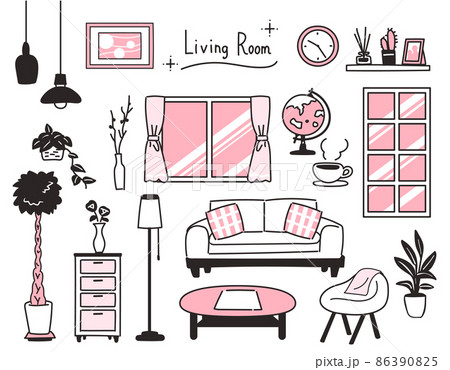 かわいい部屋のイラスト素材