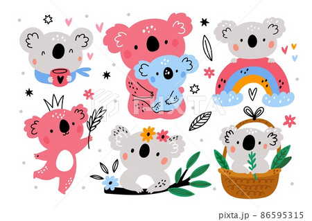 Simple and cute koala clip art illustration - Stock Illustration  [91225664] - PIXTA