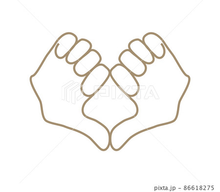 指で作るハートの形 ハンドサインのイラスト素材