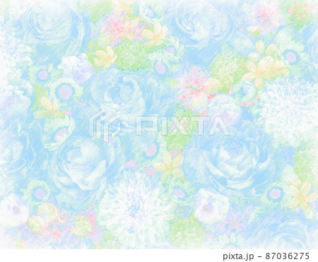 花 薔薇 色鉛筆画 リアルイラストのイラスト素材