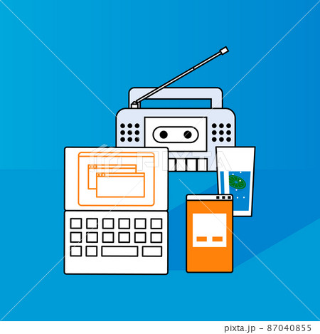 ラジオ ラジカセのイラスト素材集 ピクスタ
