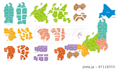 東北地図のイラスト素材