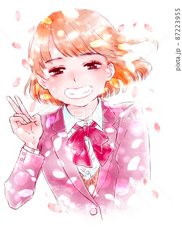 構図 1人 上半身のイラスト素材