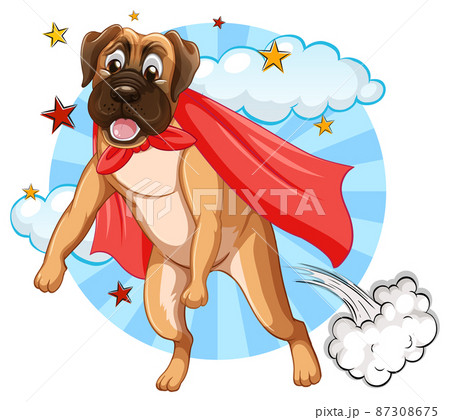 スーパーマン 犬 イラスト 可愛いの写真素材