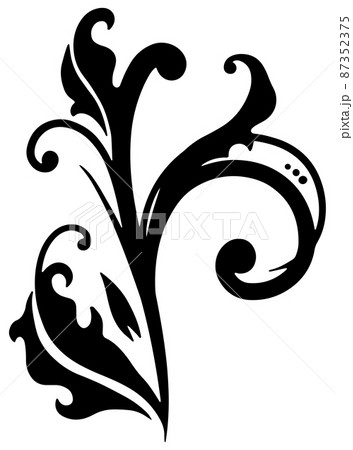 モノクロ つる 蔓 白黒のイラスト素材 モノクロ つる 蔓 白黒のイラスト素材