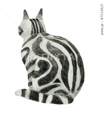 猫 動物 アメリカンショートヘア 黒猫のイラスト素材 猫 動物 アメリカンショートヘア 黒猫のイラスト素材