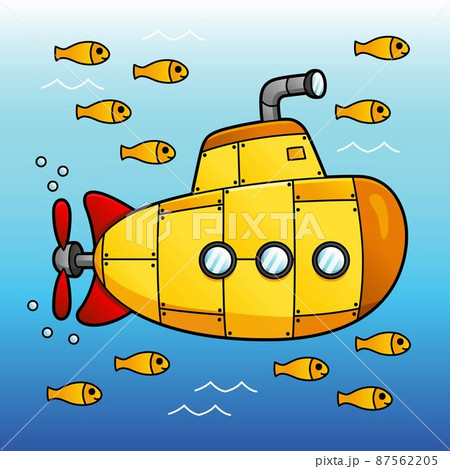 潜水艦 乗り物 子供の絵 手描きのイラスト素材 - PIXTA