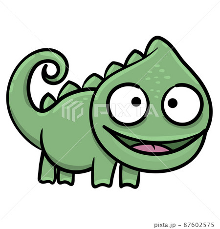 動物 カメレオン 自然 かわいいのイラスト素材
