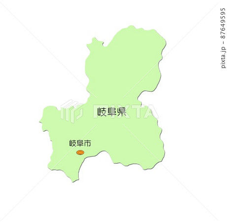 岐阜県 岐阜 マップ 地図のイラスト素材