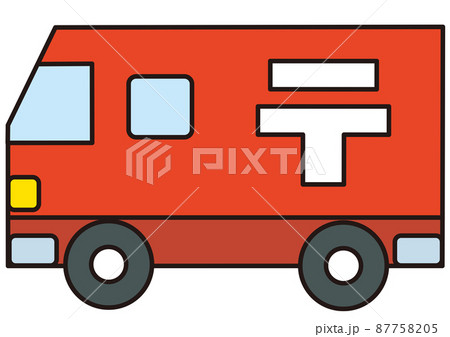 郵便車のイラスト素材