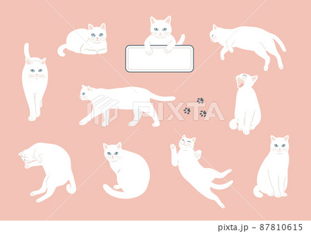 イラスト かわいい 手書き 猫のイラスト素材