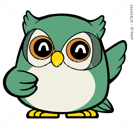フクロウキャラクターのイラスト素材