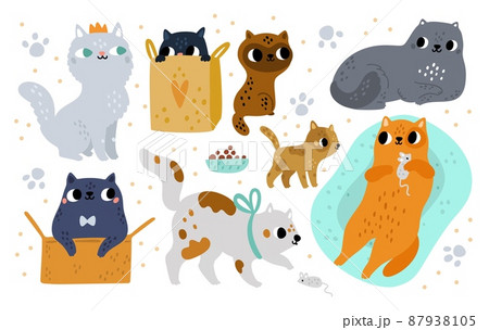 眠り猫のイラスト素材