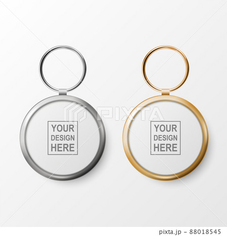 Keys With A Blank Red Keyring Ring Isolated Steel Photo Background