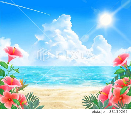 花畑 海 風景 花のイラスト素材 - PIXTA