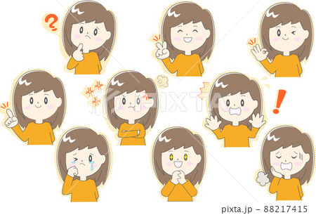 喜怒哀楽 顔のイラスト素材
