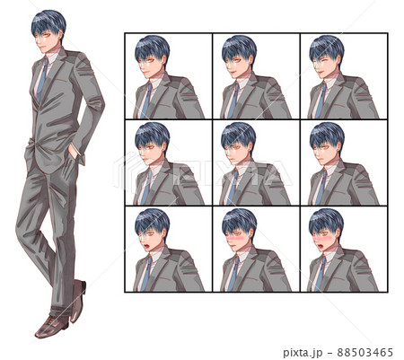 男性 スーツ イケメン 人物のイラスト素材