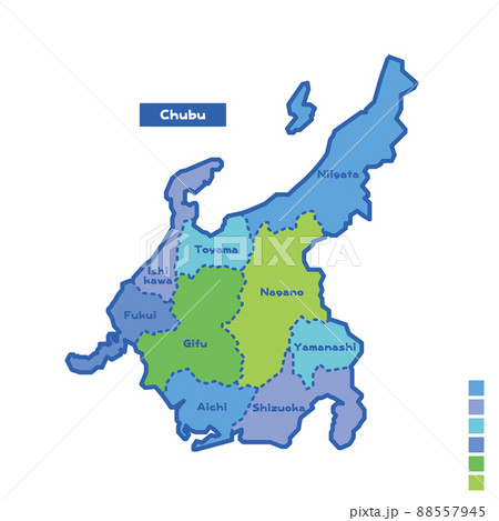 石川県地図のイラスト素材