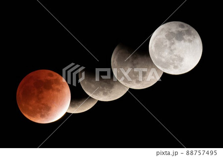部分月食の写真素材