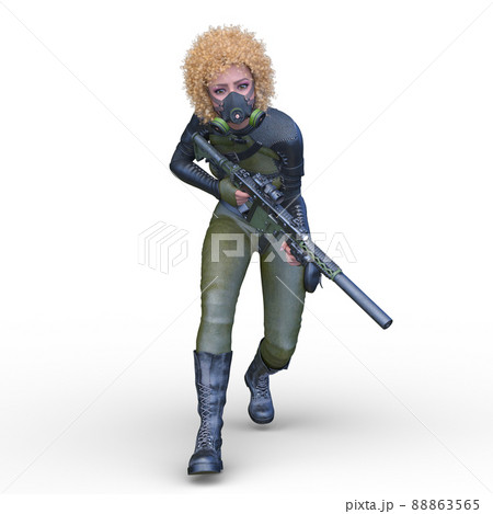 銃ポーズのイラスト素材