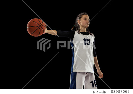 女子バスケ アスリート かっこいい バスケの写真素材
